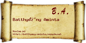 Batthyány Aminta névjegykártya